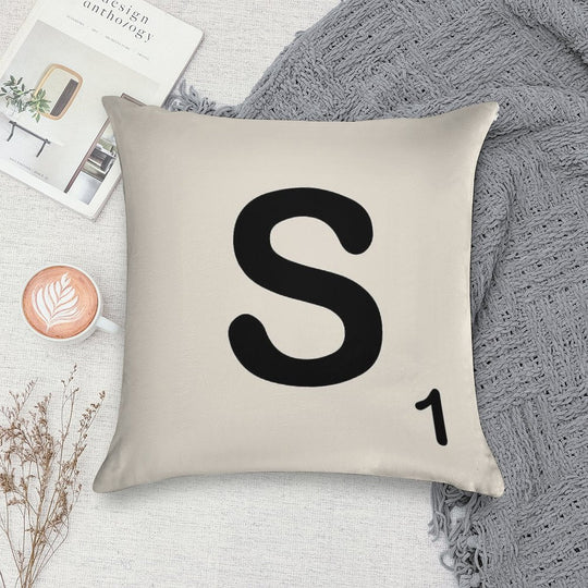 Scrabble Tile S Soft Luxury Feel Throw Pillow