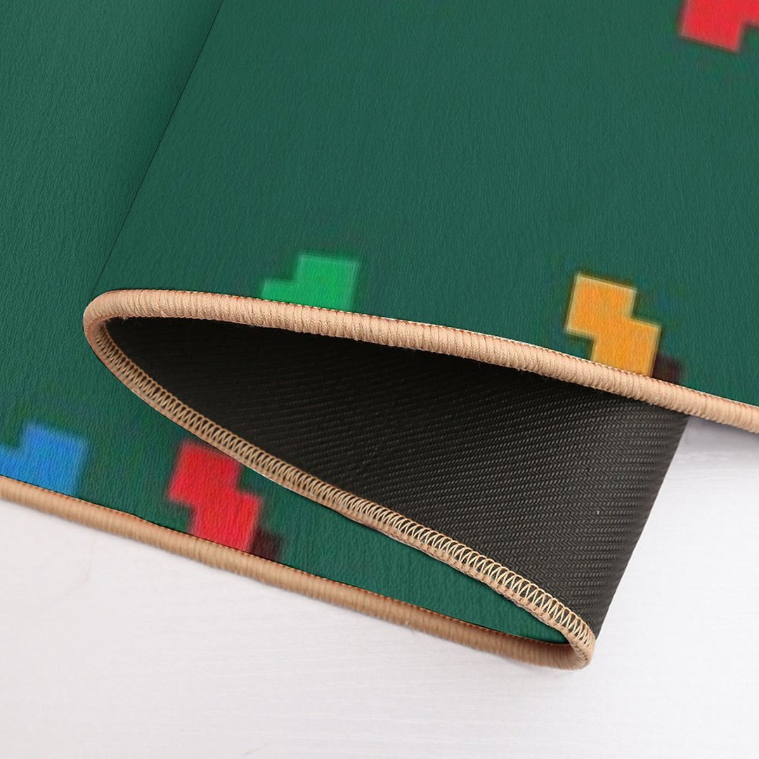 Pixel Christmas Lights  Stain-Proof Bath Mat