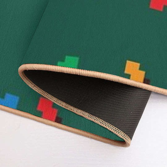 Pixel Christmas Lights  Stain-Proof Bath Mat