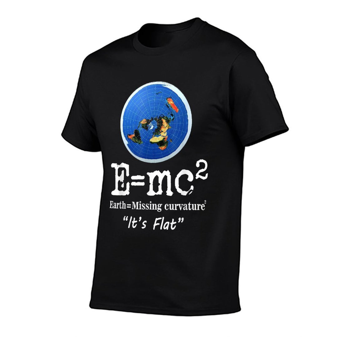 Flat Earth Its Flat Funny Flat Earth Curvature Meme  Polyester Blend T-Shirt
