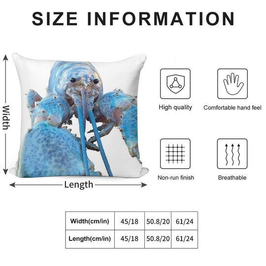 Blue Lobster Jumpscare Soft High-Density Material Throw Pillow