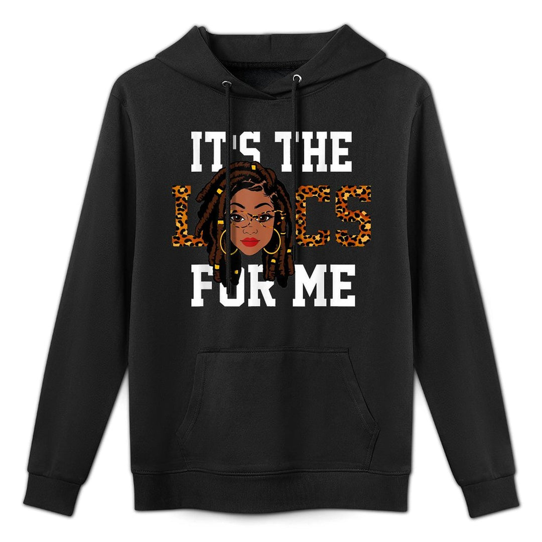 Womens It The Locs for Me Leopard Black Hair African Pride Shape Retention Hoodie