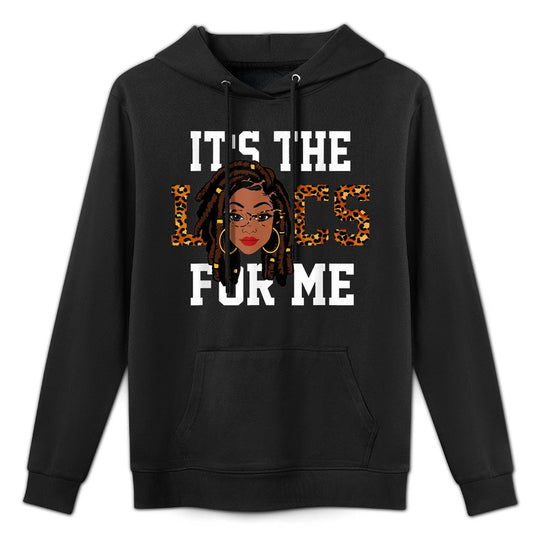 Womens It The Locs for Me Leopard Black Hair African Pride Shape Retention Hoodie