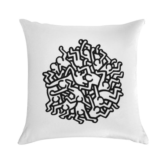 Haring Pop Art Soft Decorative Cover Throw Pillow