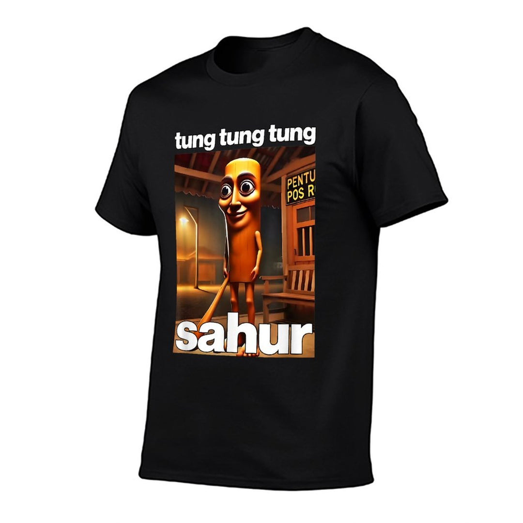 TUNG TUNG TUNG SAHUR Dank Meme Internet Funny 2025 Brainrot  Tagless Design T-Shirt