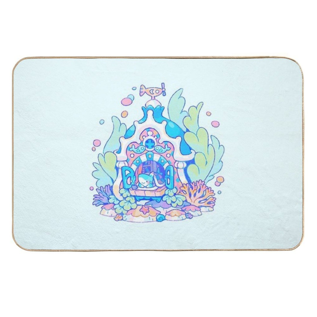Shark Cottage  Non-Slip Bath Mat