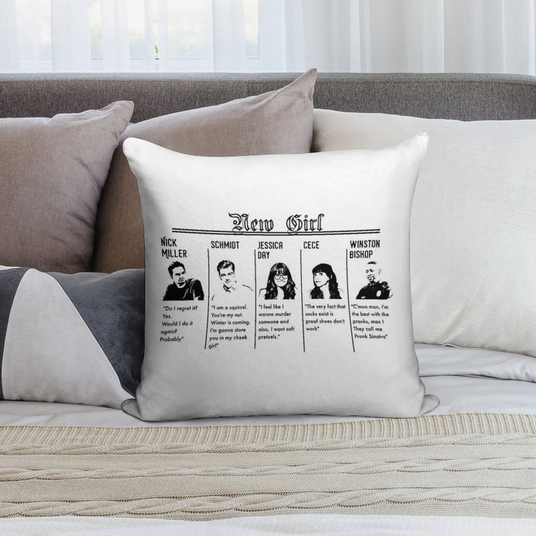 New Girl Soft High-Density Material Throw Pillow
