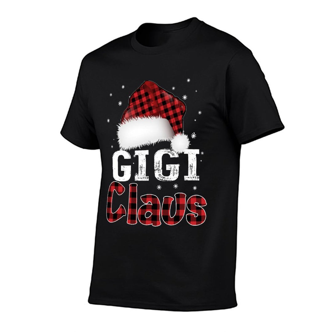 Fun Santa Hat Christmas Costume Family Matching Gigi Claus  Summer-ready Fabric T-Shirt
