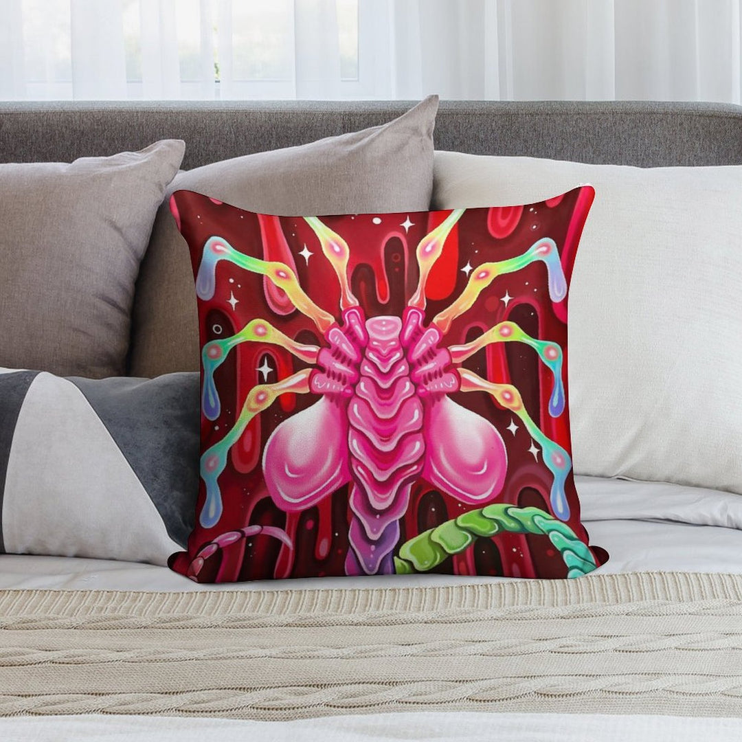 Rainbow Alien Soft Shrink-Resistant Throw Pillow