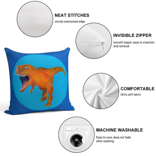 T-Rex Square Soft Reinforced Edging Throw Pillow
