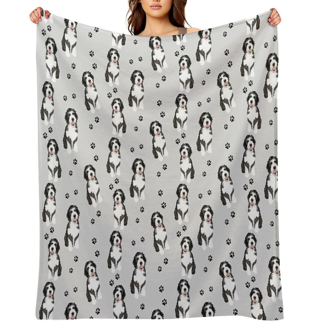 Bernedoodle Velvety-soft Throw Blanket