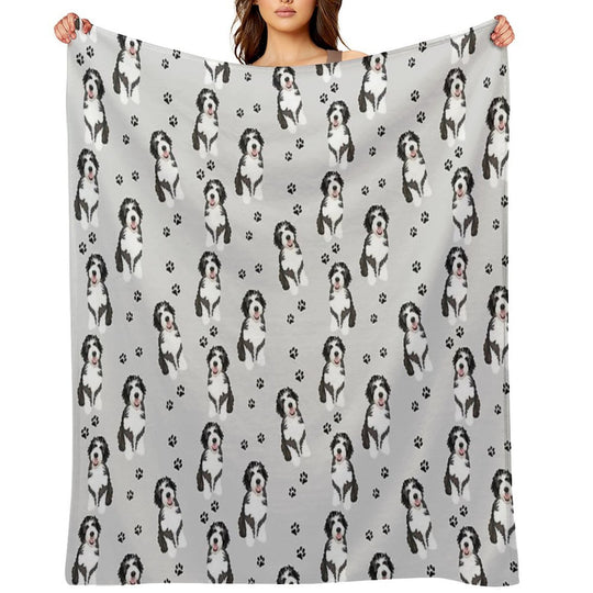 Bernedoodle Velvety-soft Throw Blanket