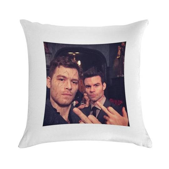 Klaus And Elijah Mikaelson Soft Hidden Zipper Throw Pillow