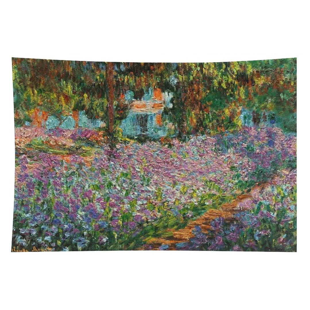 Irises In Monet's Garden At Giverny by Claude Monet Tapestry