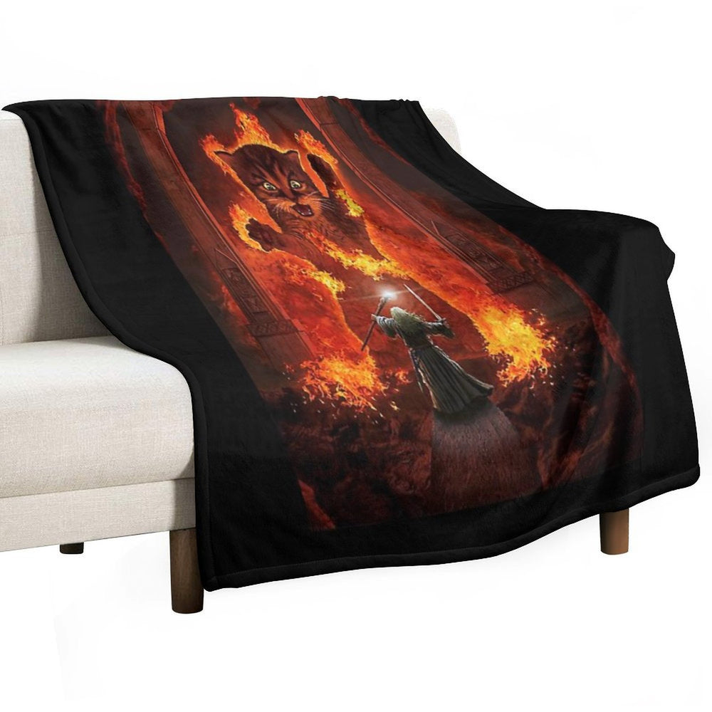 Balrog Cat Shirt TShir Sustainable Throw Blanket
