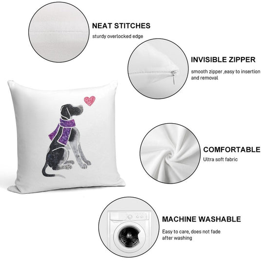 Watercolour Pointer Soft Ultra-Soft Texture Throw Pillow