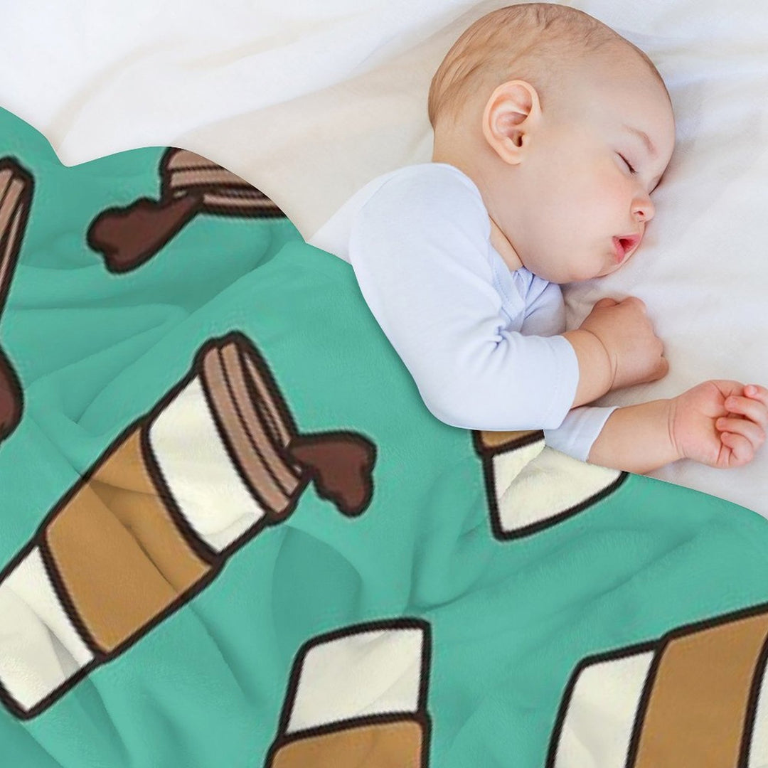 Take It Away Coffee Pattern Easy Care Throw Blanket