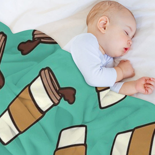 Take It Away Coffee Pattern Easy Care Throw Blanket