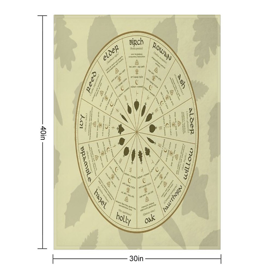 Celtic Ogham Tree Calendar Eco-conscious Throw Blanket