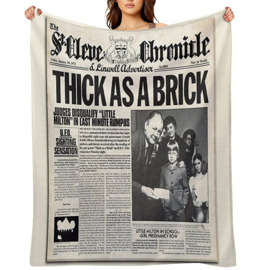 Jethro Tull - Thick As A Brick Newspaper Machine-washable Throw Blanket