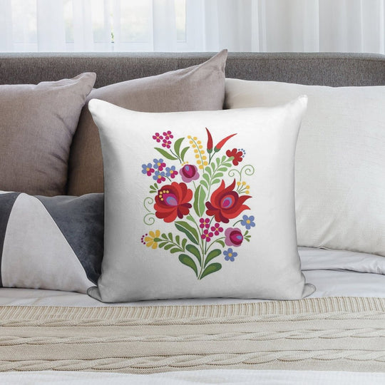 Hungarian Folk Design Red Peppers Soft Decorative Cover Throw Pillow