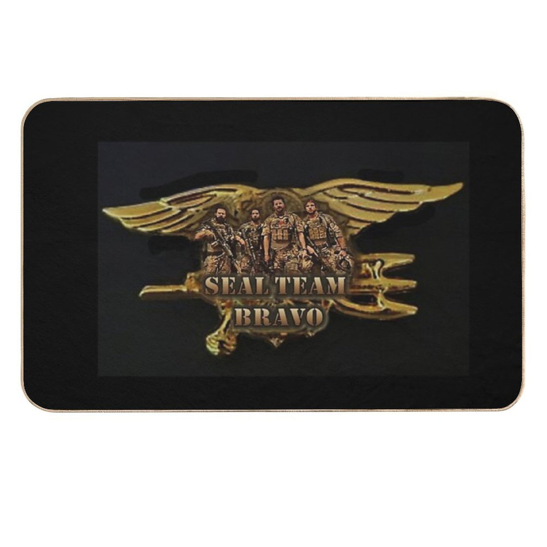 AWESOME BRAVO Seal Team  Slip-Resistant Bath Mat
