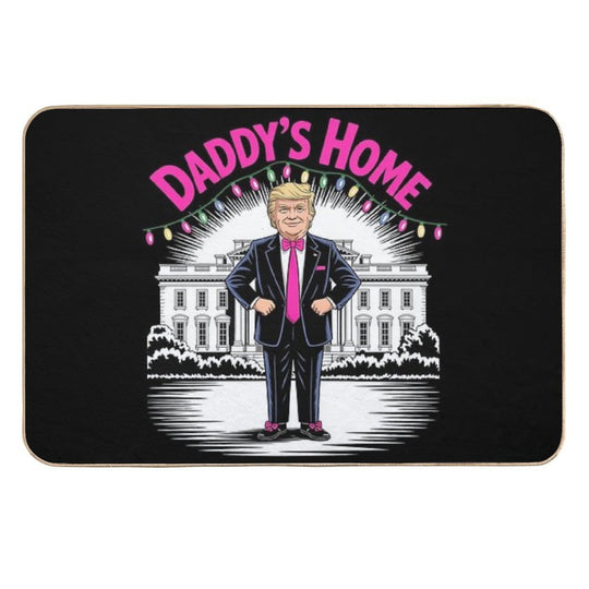 Daddys Home White Trump House Christmas Lights Women Girls  Long-Lasting Bath Mat