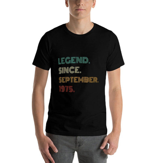 50 Years Old Legend Since September 1975 50th Birthday  Heathered Texture T-Shirt