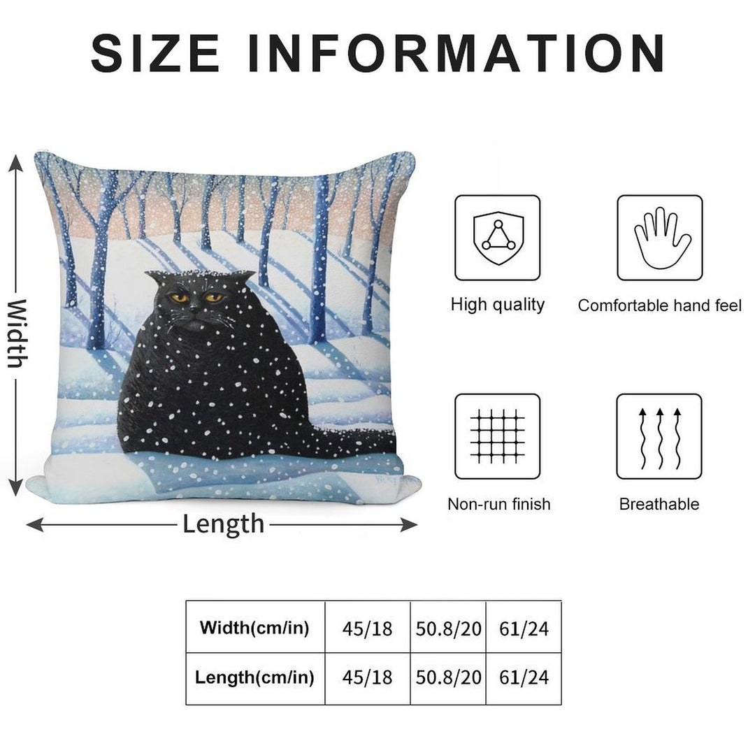 Snowy Soft Skin-Friendly Throw Pillow