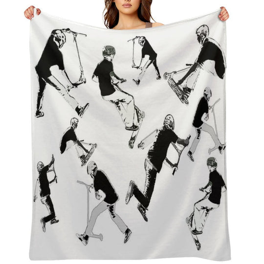 Airtime!- Stunt Scooter Fun Comfort Throw Blanket