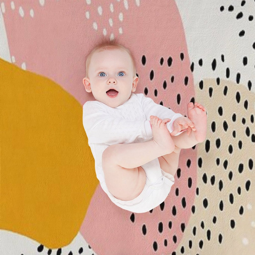 Abstract, Mid Century Modern Kids Wall Art, Nursery Room Velvety-soft Throw Blanket