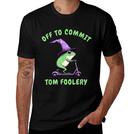 Weirdcore Saying Frog Meme Off To Commit Tom Foolery Frog  Classic T-Shirt