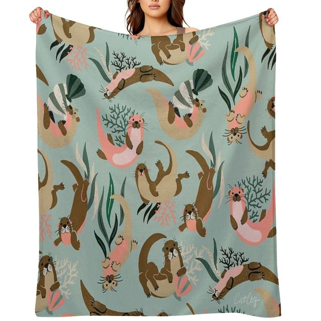 Otter Collection - Mint Palette Gift-ready Throw Blanket
