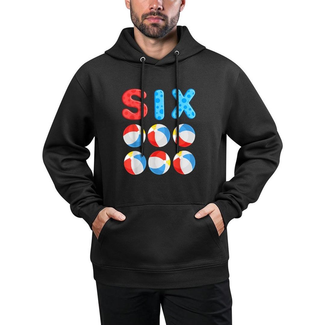 6th Birthday Six Year Old Beach Ball Theme Pool Party Colorfast Hoodie