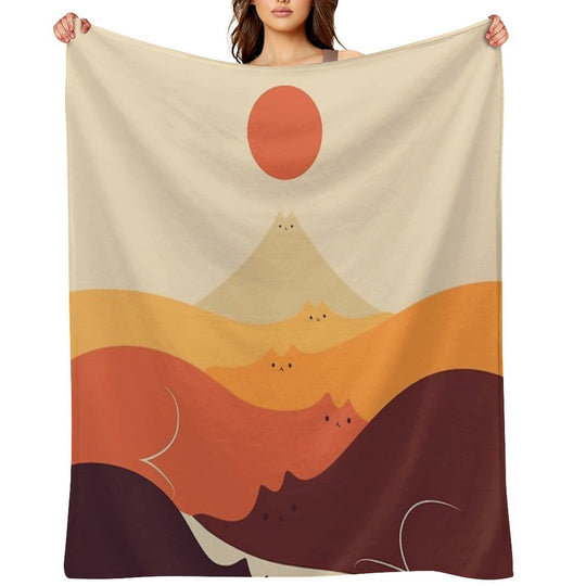 Cat Landscape 87 Eco-conscious Throw Blanket