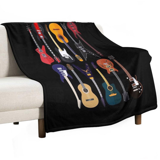 Musician Different Types Of Guitar Compact Throw Blanket