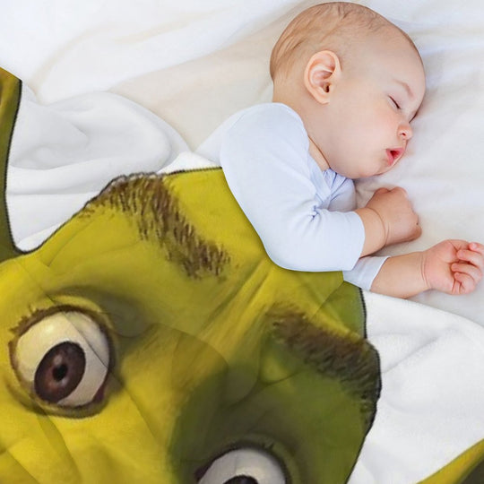 Surprised Shrek Meme Sticker – Funny Ahh! You Just Scared Shrek Decal Anti-pilling Throw Blanket
