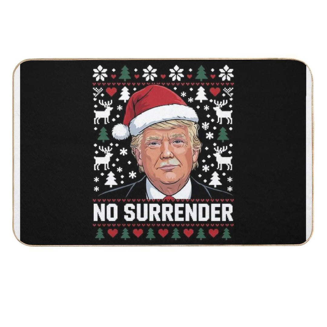 Trump Mug Shot NO SURRENDER Pro Trump Ugly Christmas  Repositionable Bath Mat