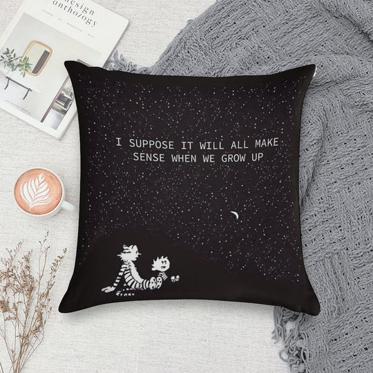 Calvin And Hobbes Stars Soft Easy Maintenance Throw Pillow