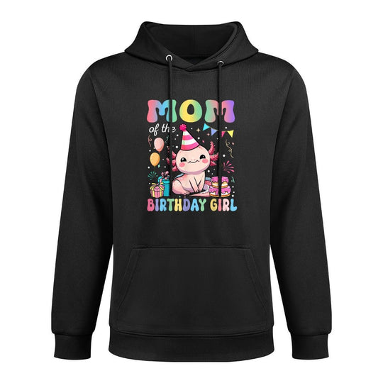 Mom Of The Birthday Girl Axolotl Bday Party Family Colorfast Hoodie