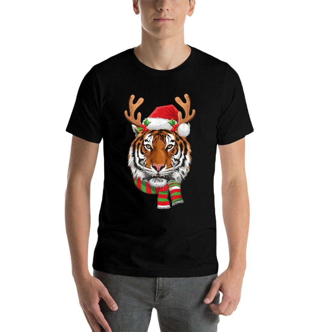 Tiger Reindeer Christmas - Santa Tiger Xmas Tiger Lover  Affordable Price T-Shirt