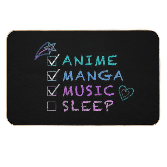 Anime Lover Checklist Durable Bath Mat