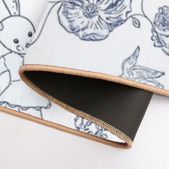 Blue Bunny Toile   Blue Toile   Blue Bunny Toile  Blue Toile Print  Long-Lasting Bath Mat