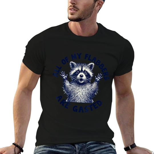 All of My Flabbers Are Gasted Funny Raccoon Meme  Rolled Sleeves T-Shirt