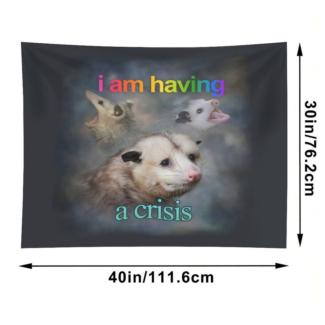 I Am Having A Crisis Possum Word Art Tapestry