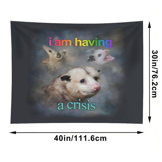 I Am Having A Crisis Possum Word Art Tapestry