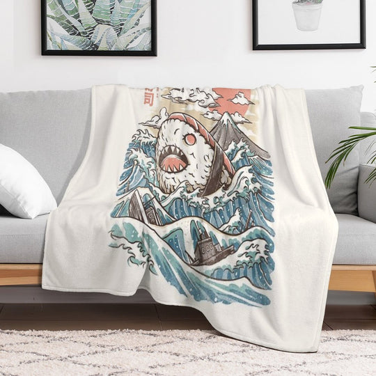 Sharkiri Sushi Easy Care Throw Blanket