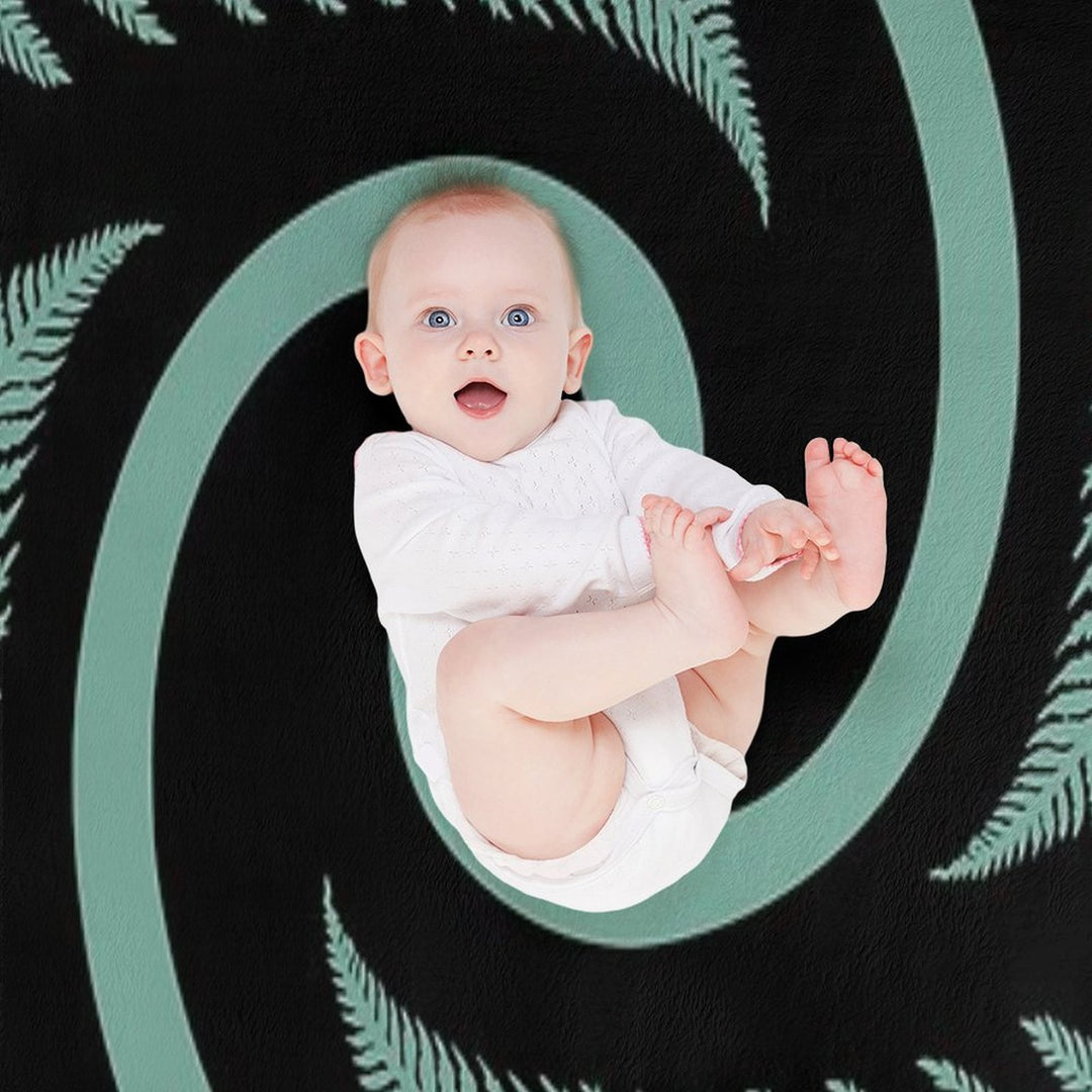 New Zealand Silver Fern in A KORU Gift-ready Throw Blanket