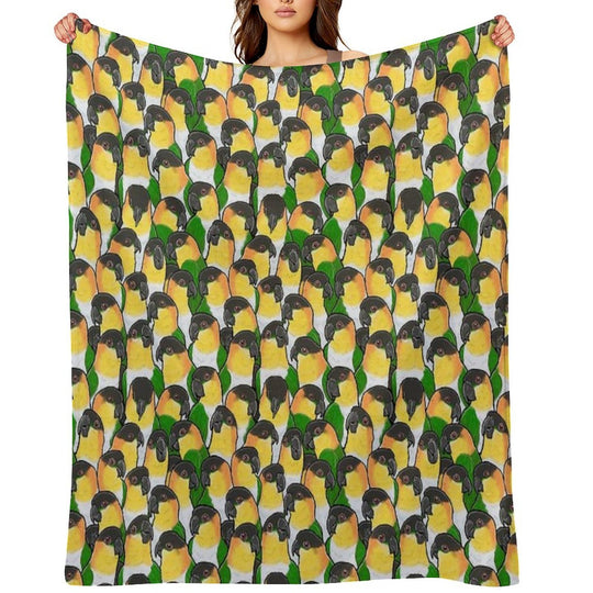 Black-headed Caique Parrots Eco-conscious Throw Blanket