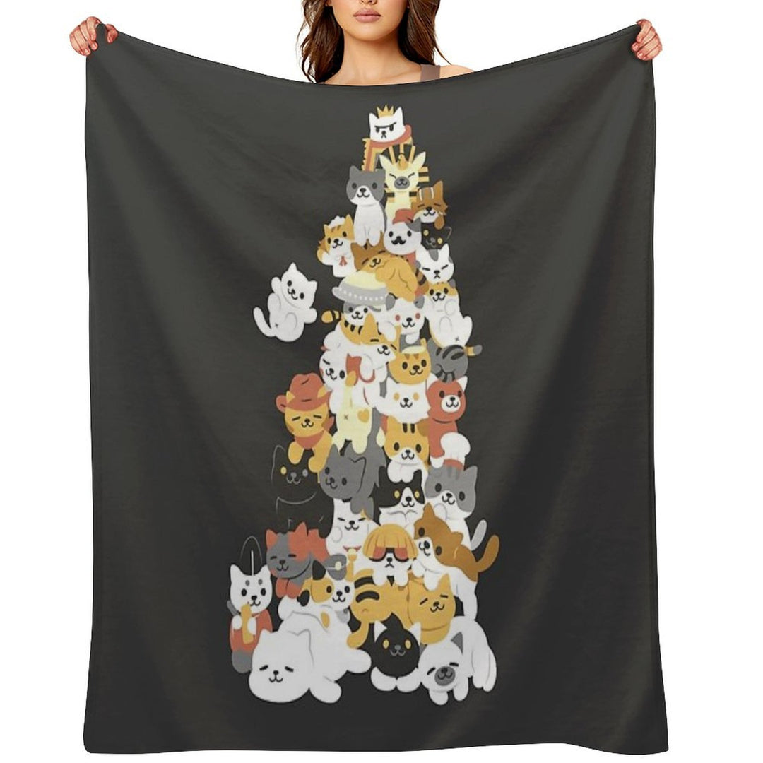 Cat Pile Durable Throw Blanket